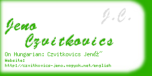 jeno czvitkovics business card